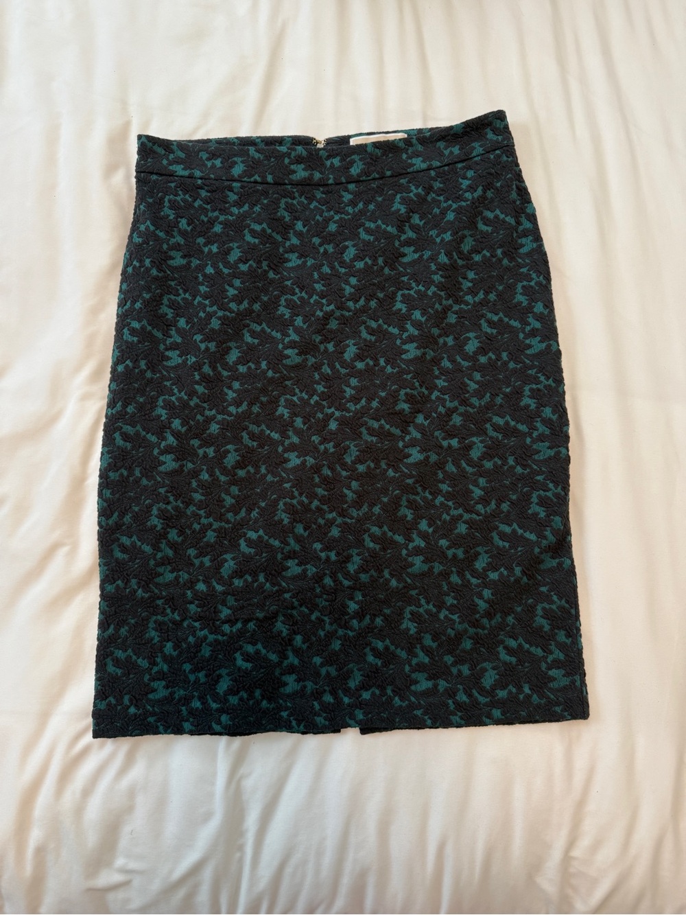 NWOT Michael Kors Black and emerald green Textured Pencil Skirt